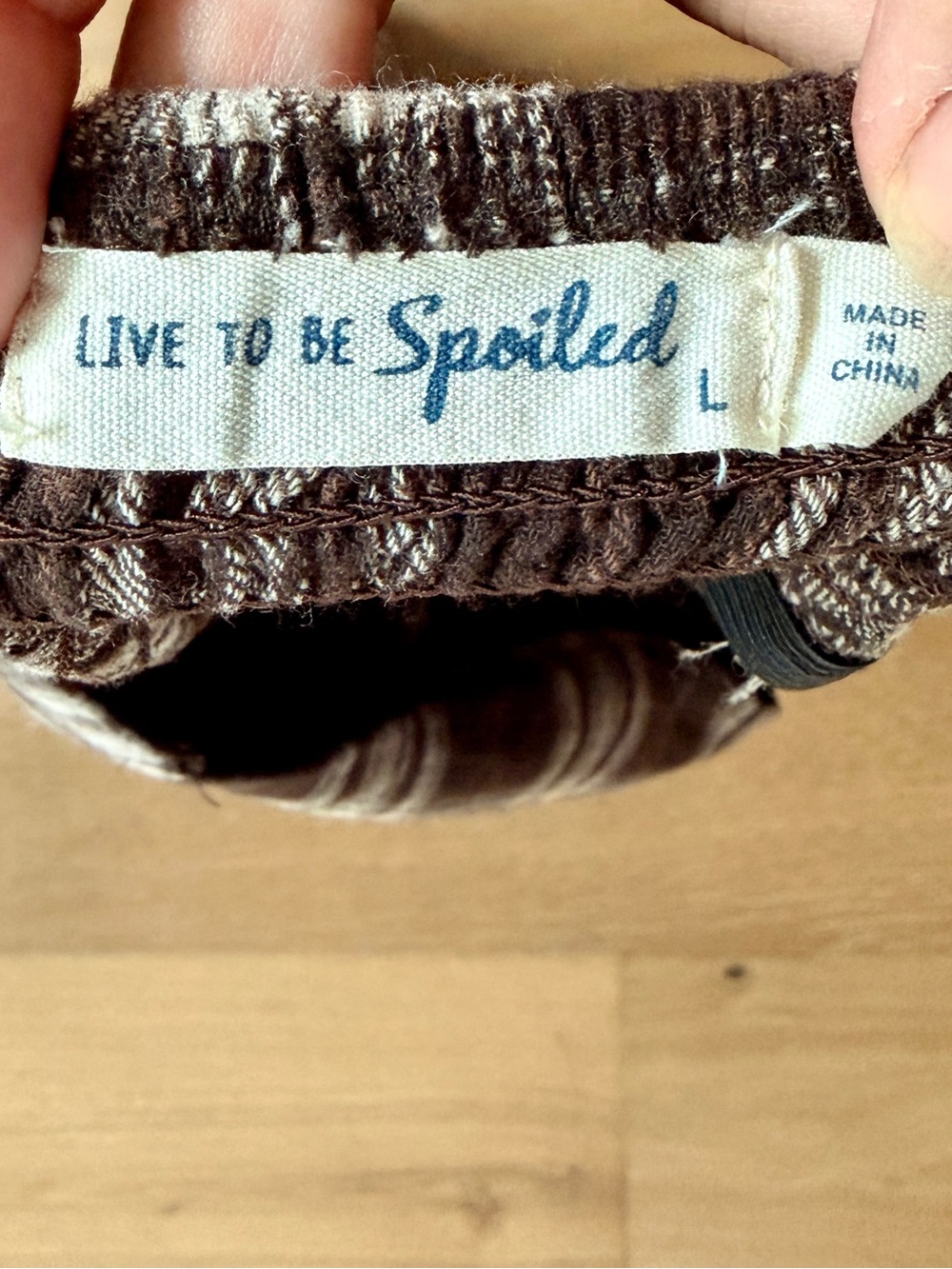Live to be Spoiled Y2K Flannel Brown Plaid Tie Front Mini Dress Tunic Jrs Large - Picture 6 of 9
